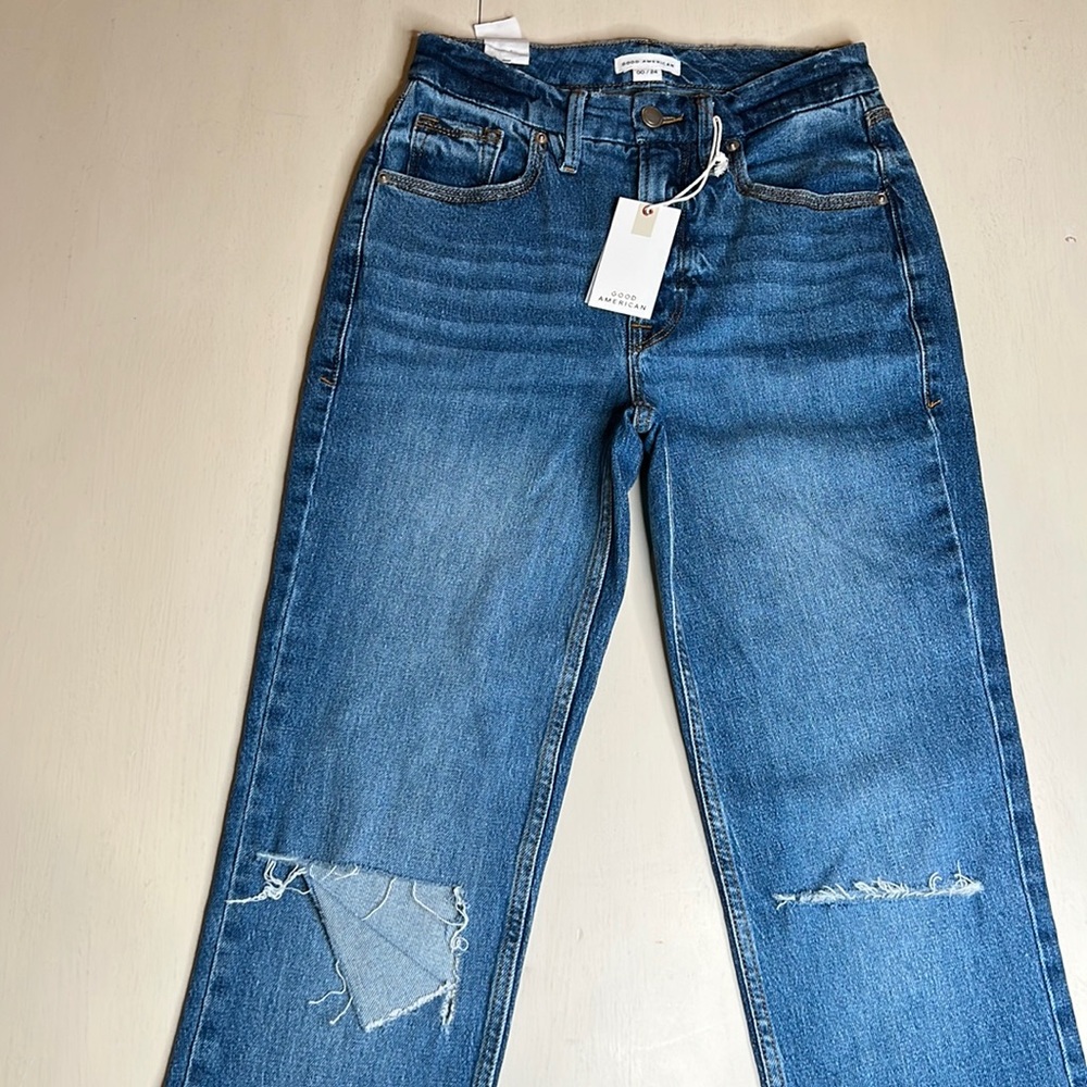 NWT - Good American Distressed Jeans - Size 00 / 24 - Picture 2 of 6